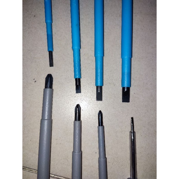 multipro obeng set listrik elektro electric electro screwdriver 7pcs
