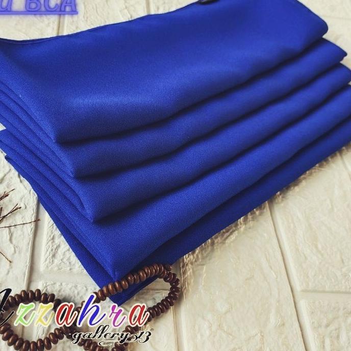 ☈ Hijab/Jilbab/Kerudung Segi Empat Wolycrepe murah No.24 BIRU BCA ●