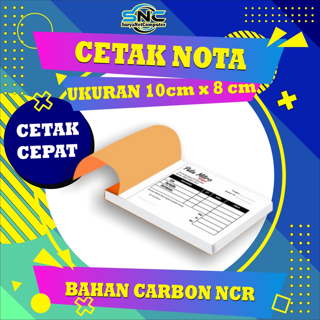 

Buku Bon Nota Kontan 2 PLY NCR / Nota Ncr 1/8 F 2 Rangkap/Nota NCR