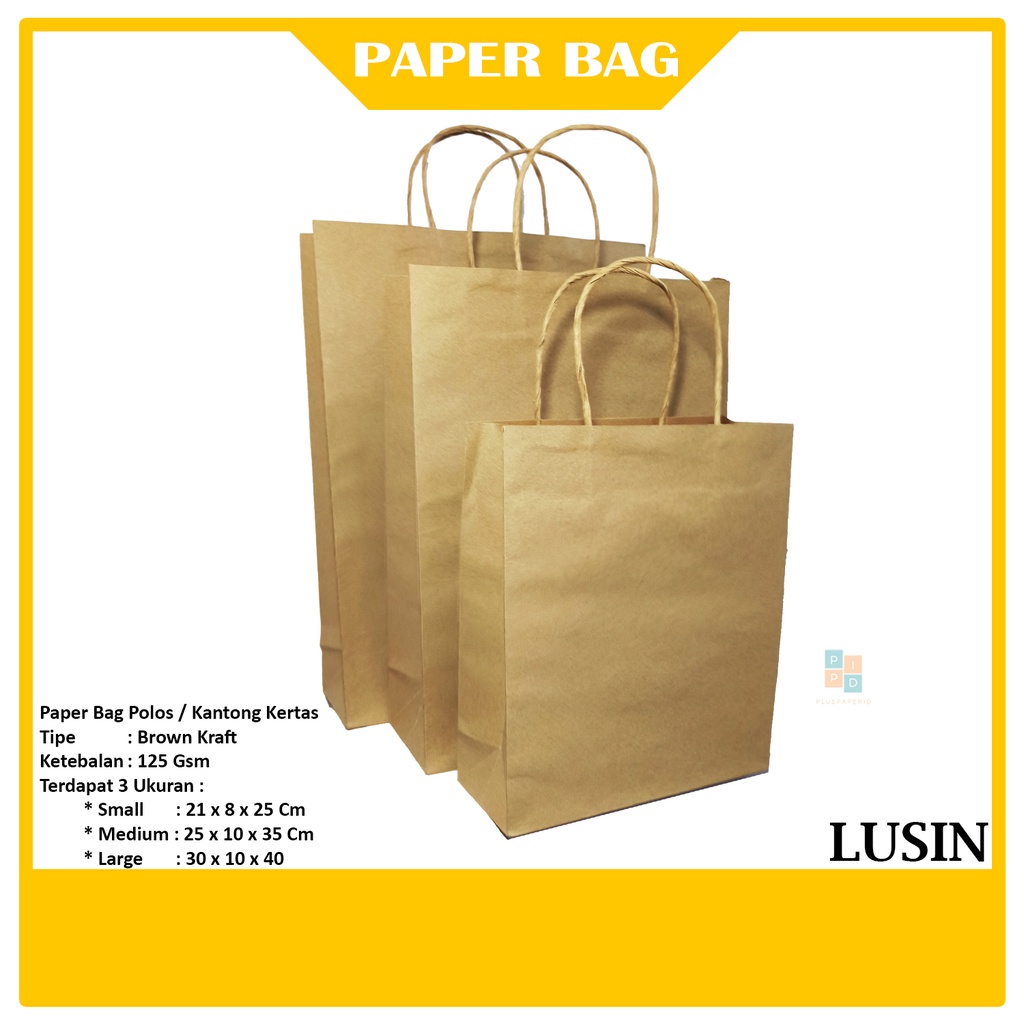 

Paper Bag Polos Brown Craft 125 Gsm - Lusin