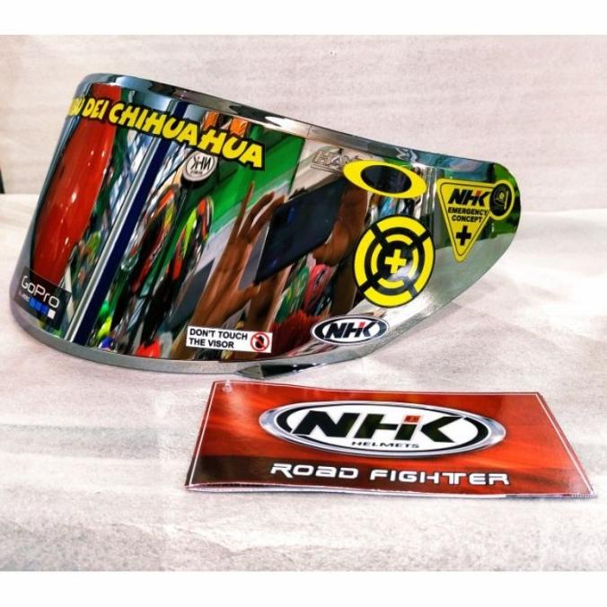 Flat visor NHK Rx9 /iridium silver/iridium gold/ iridium blue / stiker