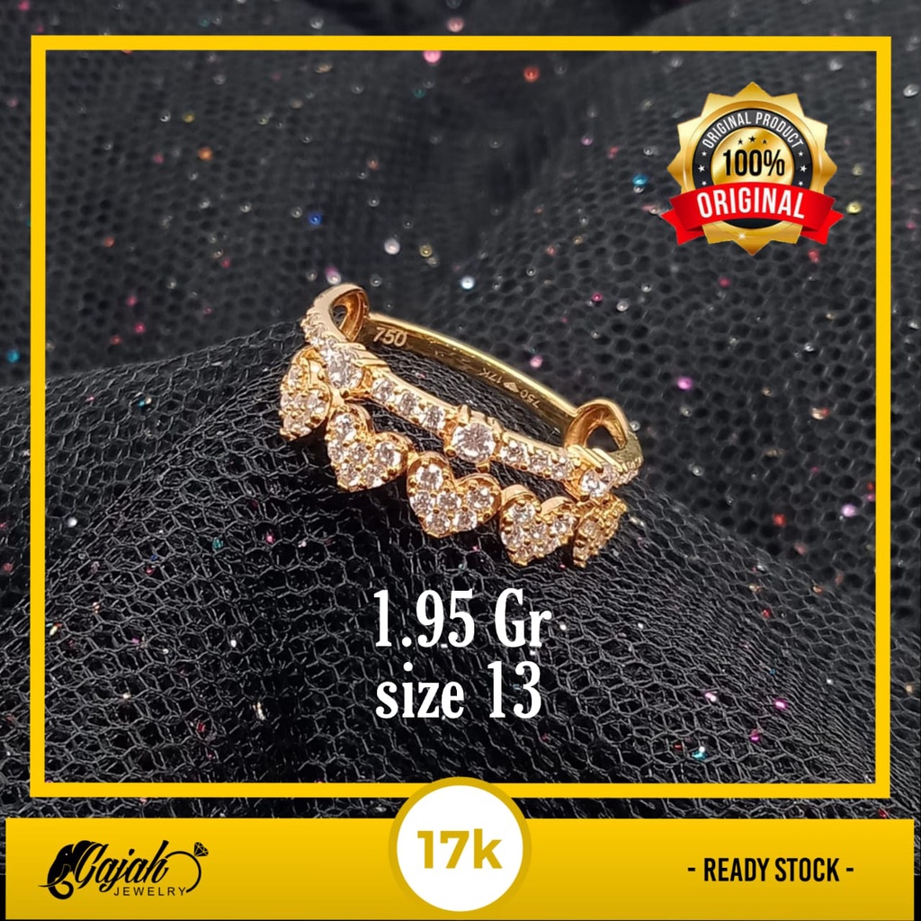 Cincin emas 17k - 1.95 gr kadar 750 - 4186