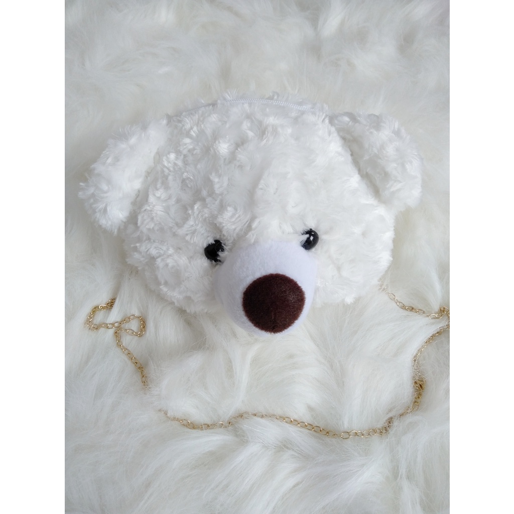 Tas Selempang Boneka Teddy Bear Tas Sling Bag Cute tas wanita BEAR beruang Tas SLempang bulu Motif boneka lucu Tedy bear ransel pikaboy Tas bulu selempang bahu boneka kepala beruang fluffy fur sling bag teddy bear wanita