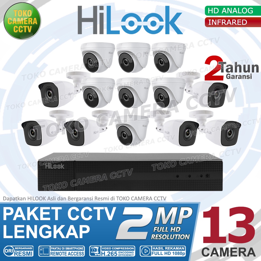 PAKET CCTV HILOOK 2MP 16 CHANNEL 13CAMERA