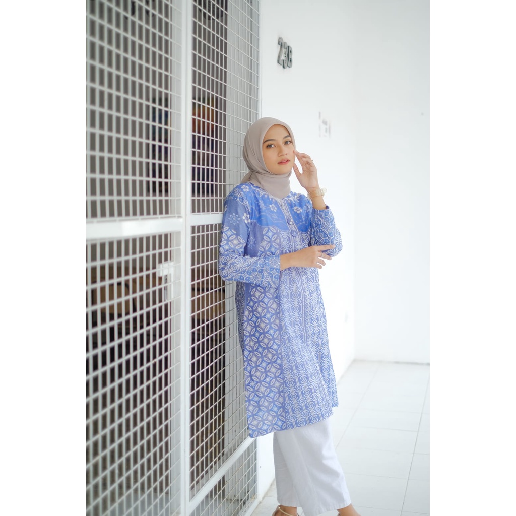 Baju Wanita atasan batik tunik soft batik kanza