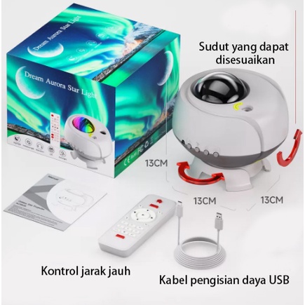 Galaxy Lamp Starry Projector Light Lampu Proyektor Dengan Speaker Langit Malam Bintang 2in1 Lampu Tidur Proyektor