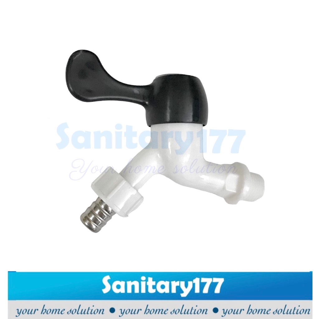 Kran Taman Plastik JB engkol hitam Murah 1/2 inch - Keran Air tembok wudhu sambungan selang 5/8 Pvc Putih Faucet Plastic