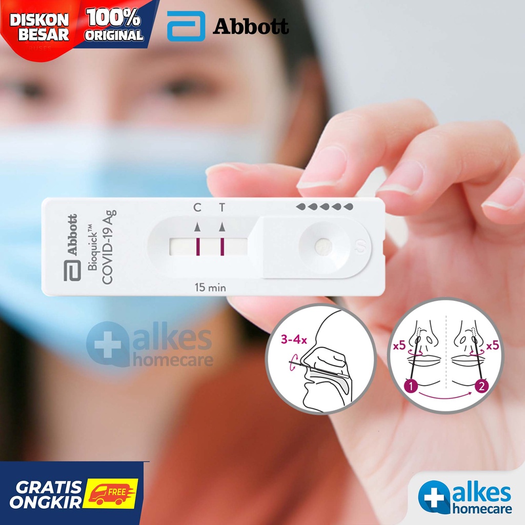 Antigen Swab Abbott Nasal Bio Quick Rapid Test Eceran Satuan