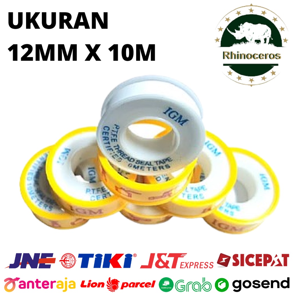 Seal Tape Kuning / Isolasi Kran Air / Selotip Pipa Ukuran 12MM X 10MM