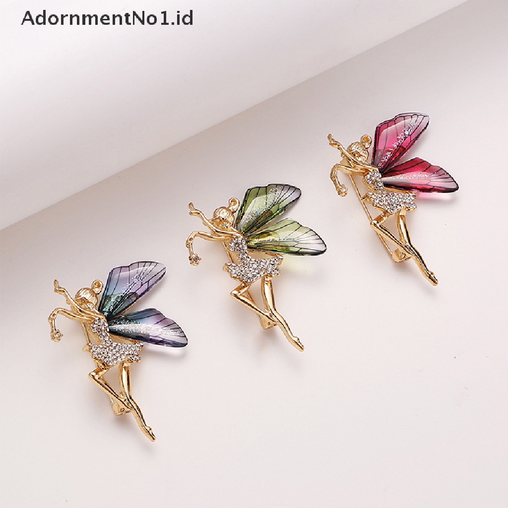 [AdornmentNo1] Fashion Alloy Malaikat Peri Hias Zirkon Bros Untuk Wanita Mantel Berlian Imitasi Payet Korsase Pin Perhiasan Hadiah [ID]