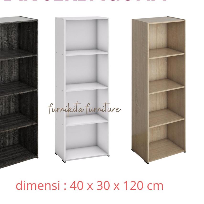 RAK BUKU SERBAGUNA SUSUN 4 KAYU