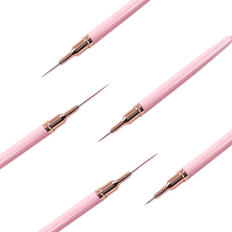 French Stripe Nail Art Liner Brush Tips Ultra-Tipis Garis DIY Menggambar Garis Garis Bunga Lukisan Pena UV Gel Brush Nail Tools 1 Pc