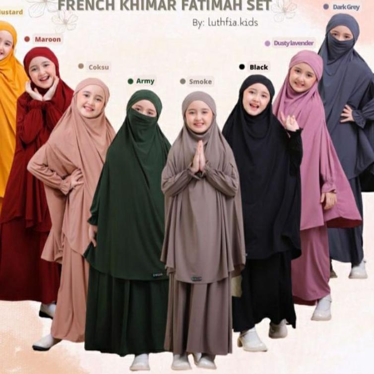 Langsung Order French Khimar Set Gamis LUTHFIA KIDS