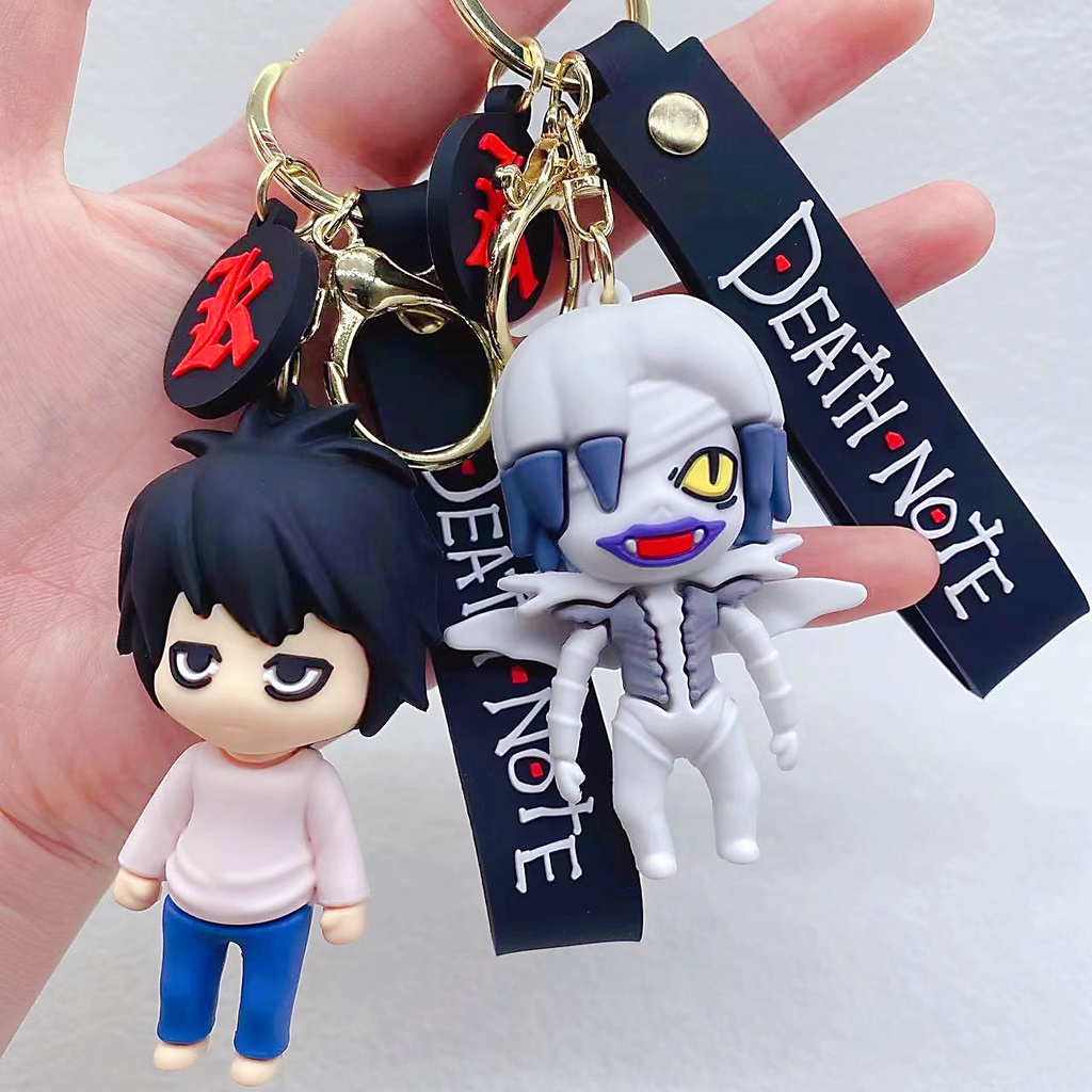 Anime DEATH NOTE Light Killer Ryuk Figure Gantungan Kunci Kartun Cosplay PVC Key Rings Trinket Props Bag Doll Key Buckle