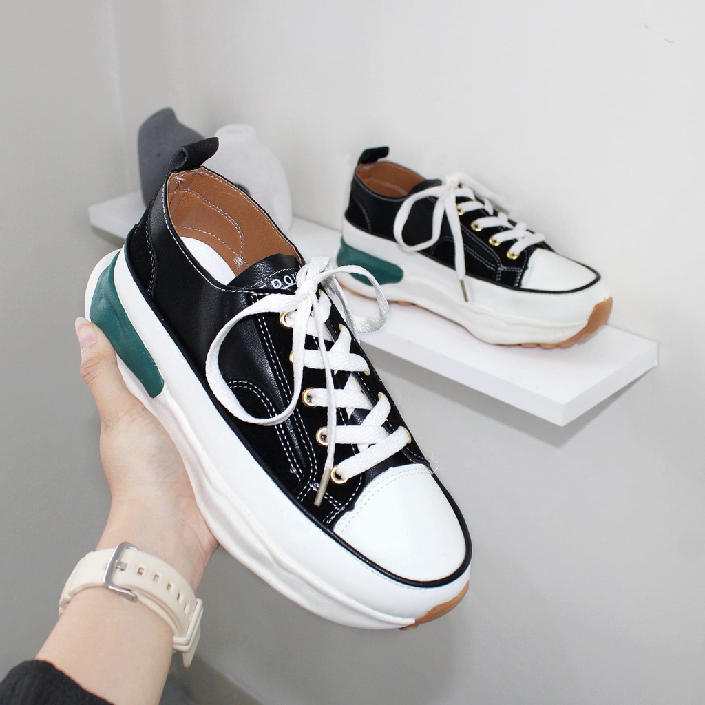 Free BOX Sepatu Sneakers Wanita Import Sepatu Kanvas Wanita Kasual Premium Quality Sepatu Kerja Wanita Sepatu Perempuan Import Sepatu Formal NSG013