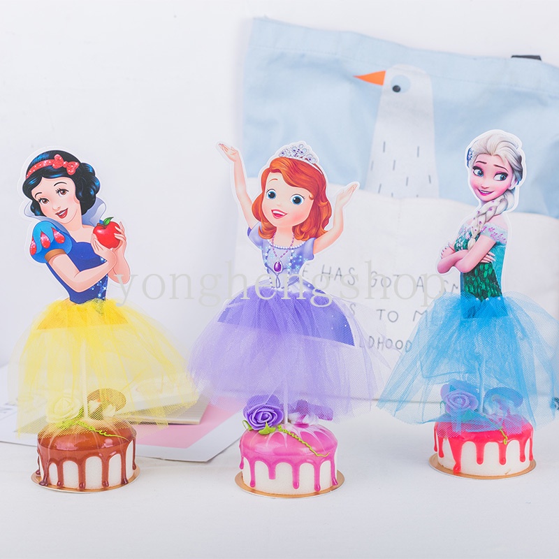 Kartun Putri Salju Putri Elsa Cupcake Topper Kue DIY Ulang Tahun Anak Baby Shower Hiasan Kue Pesta Baking Kue Dekor