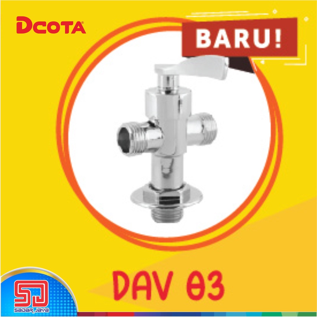 DCOTA DAV 03 Kran Toilet Double Keran Cabang Tembok 2 Way Angle Valve 1/2&quot;