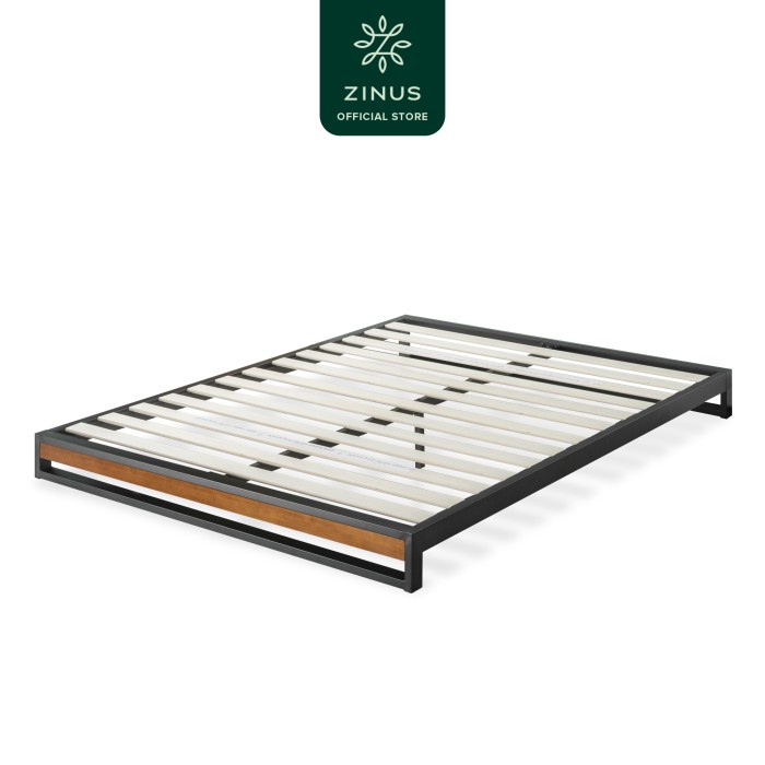 Tempat Tempat Tidur Dipan Zinus Suzanne Low Kayu Industrial Dyi Bed In A Box