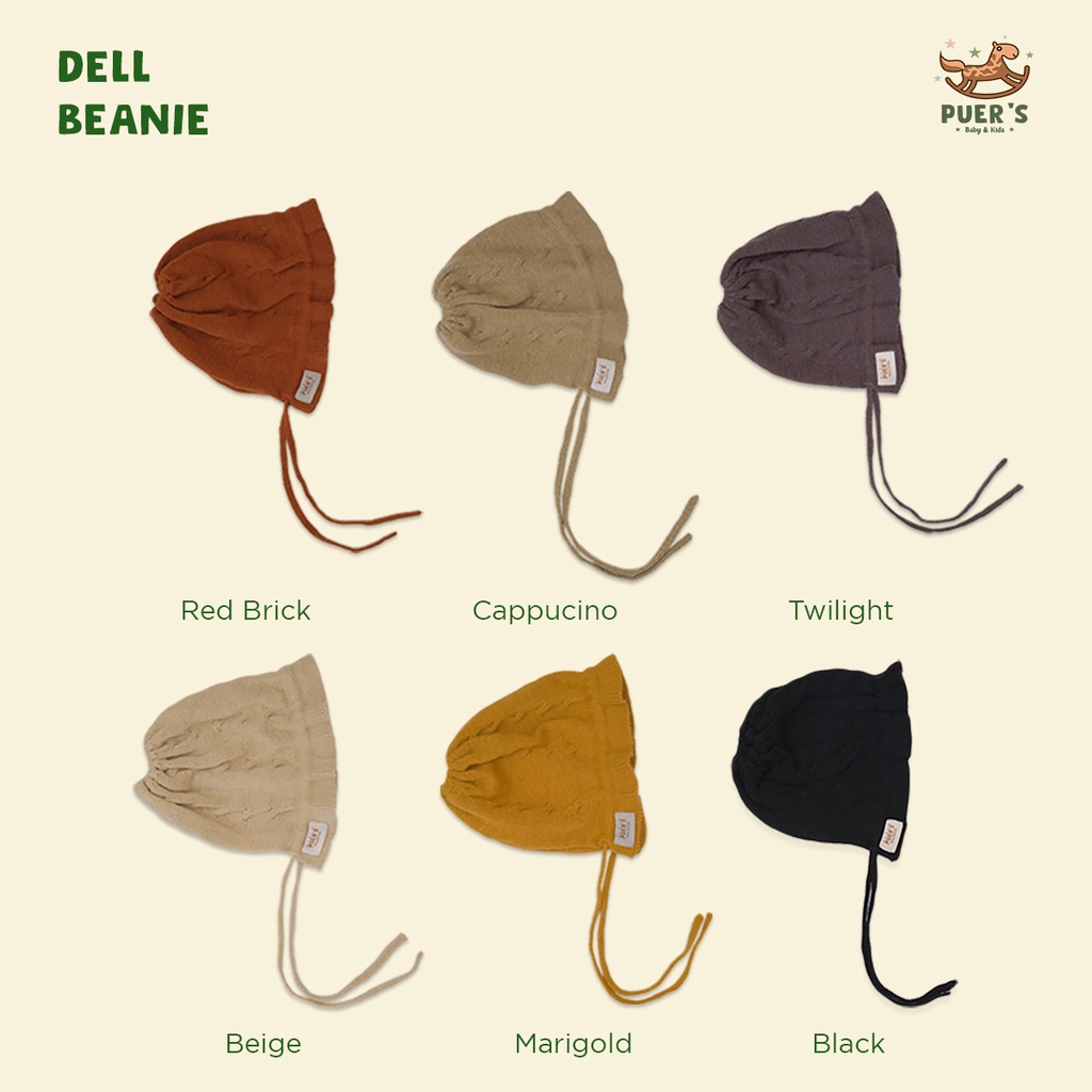 BEANIE BAYI PUER'S DELL BEANIE ( TOPI BAYI/ TOPI ANAK /BEANIE ANAK/ KUPLUK BAYI)
