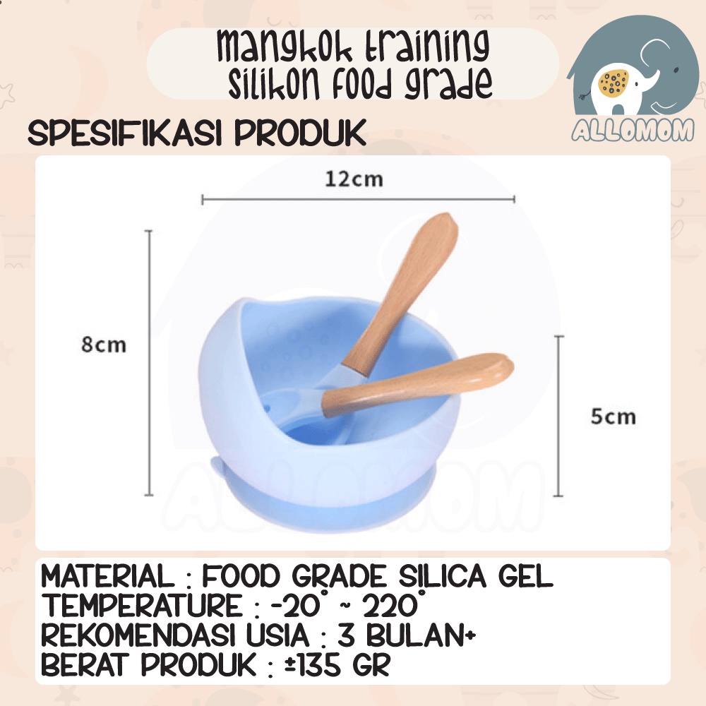 ( IMPORT ) MANGKOK BELAJAR MAKAN BABY FOOD GRADE SILIKON / PIRING MPASI ANAK PERALATAN MAKAN BAYI / FEEDING SET