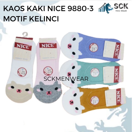 Kaos Kaki Wanita NICE 9880-6 Motif Polos Lucu / Kaos Kaki Dewasa Karakter