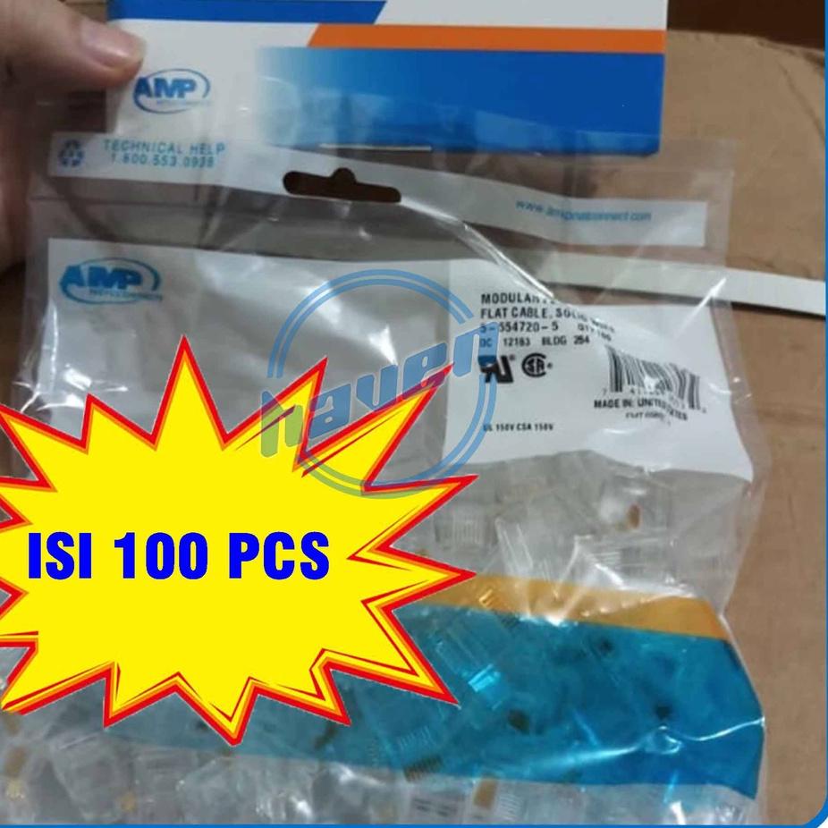 ➫ Rj45 Cat6 Konektor Rj45 Cat6 AMP Konektor LAN Cat6 AMP Connector Rj45 Cat6 AMP LAN Konektor ♞