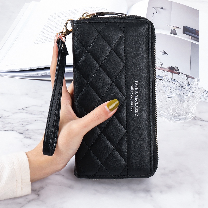 COD Dompet Wanita Resleting Panjang Dempet Wanita Panjang Tali Murah Long Wallet Azalery D69