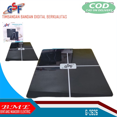 TIMBANGAN BADAN DIGITAL GSF POLOS HITAM - TIMBANGAN BERAT BADAN