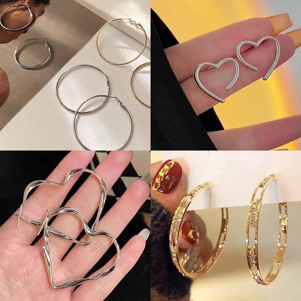 Lingkaran Cinta Anting Perempuan2023 Baru Trendi Temperamen Tinggi -Tingkat Rasa Cahaya Mewah Anting Cincin Telinga