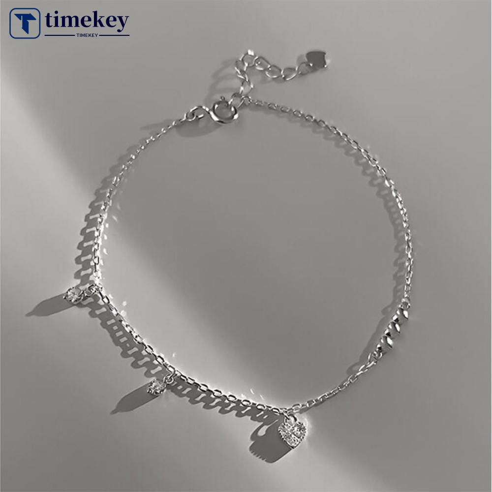 Timekey Gelang Cinta Sederhana Kreatif Gelang Tembaga Yang Dapat Disesuaikan Aksesori Perhiasan Tangan Fashion Untuk Wanita Q9T1