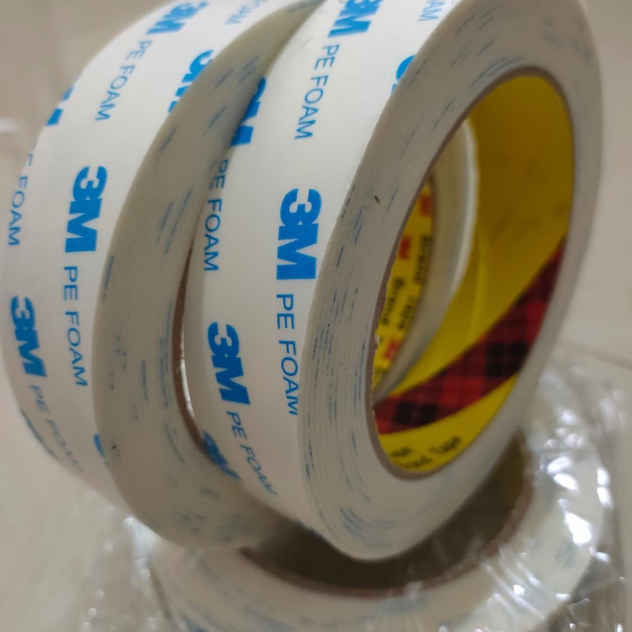 DOUBLE TAPE 3M 24MM X 4.5M FOAM BUSA BOLAK BOLIK PUTIH / ISOLASI BOLAK BALIK 3M PE Foam