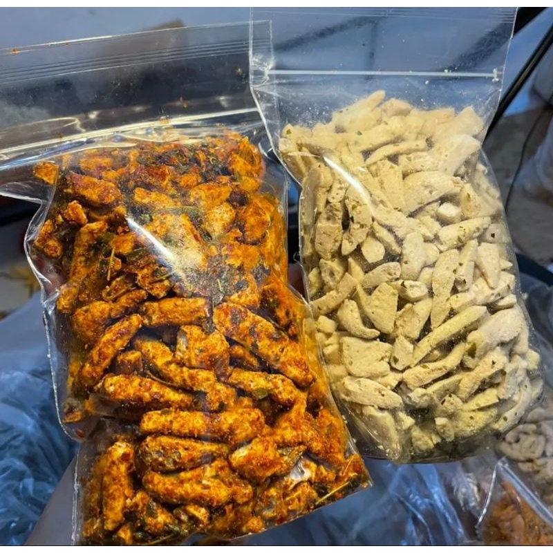 

(TERMURAH) bundling basreng pedas dan original kemasan 250 free siomay kering 50gr