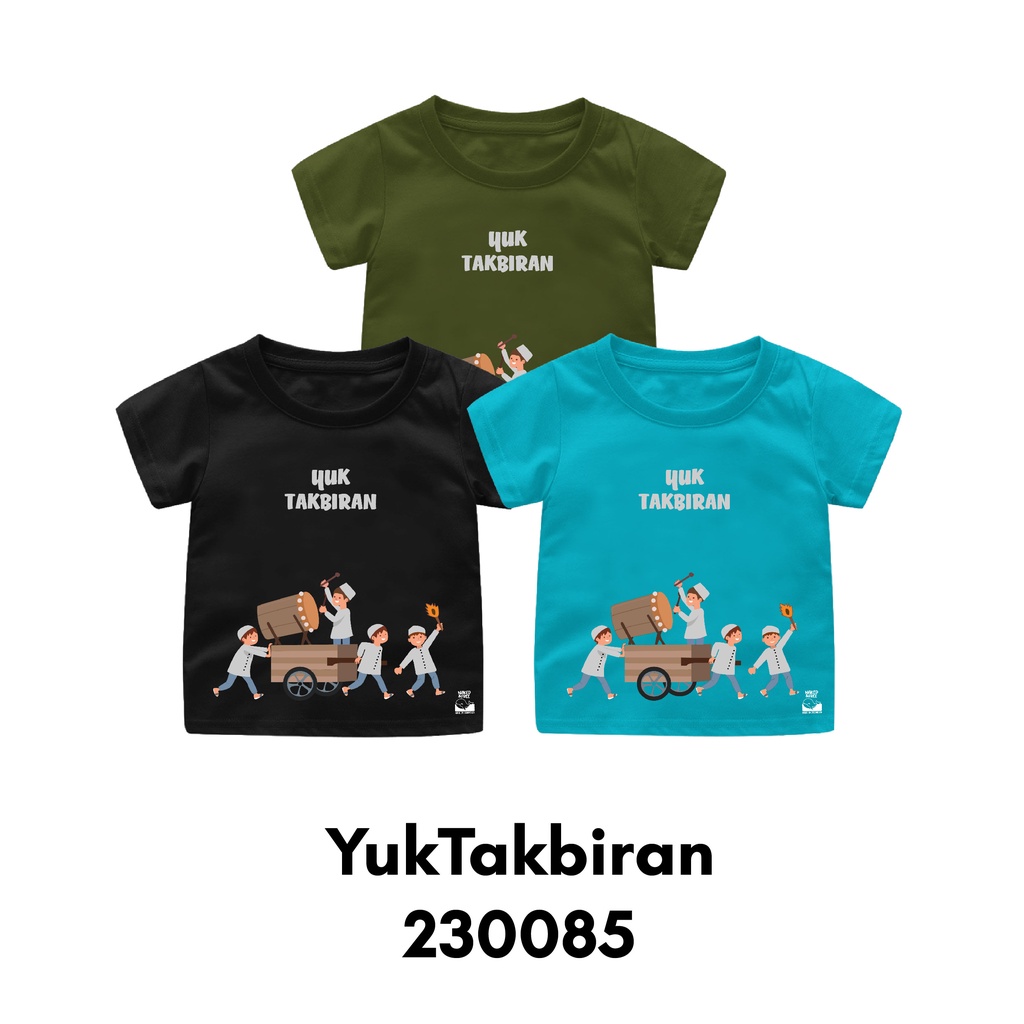 Baju Kaos Muslim Lebaran Seri Yuk Takbiran Ready Size Bayi Sampai Dewasa Bigsize Bahan Katun Combed 30s