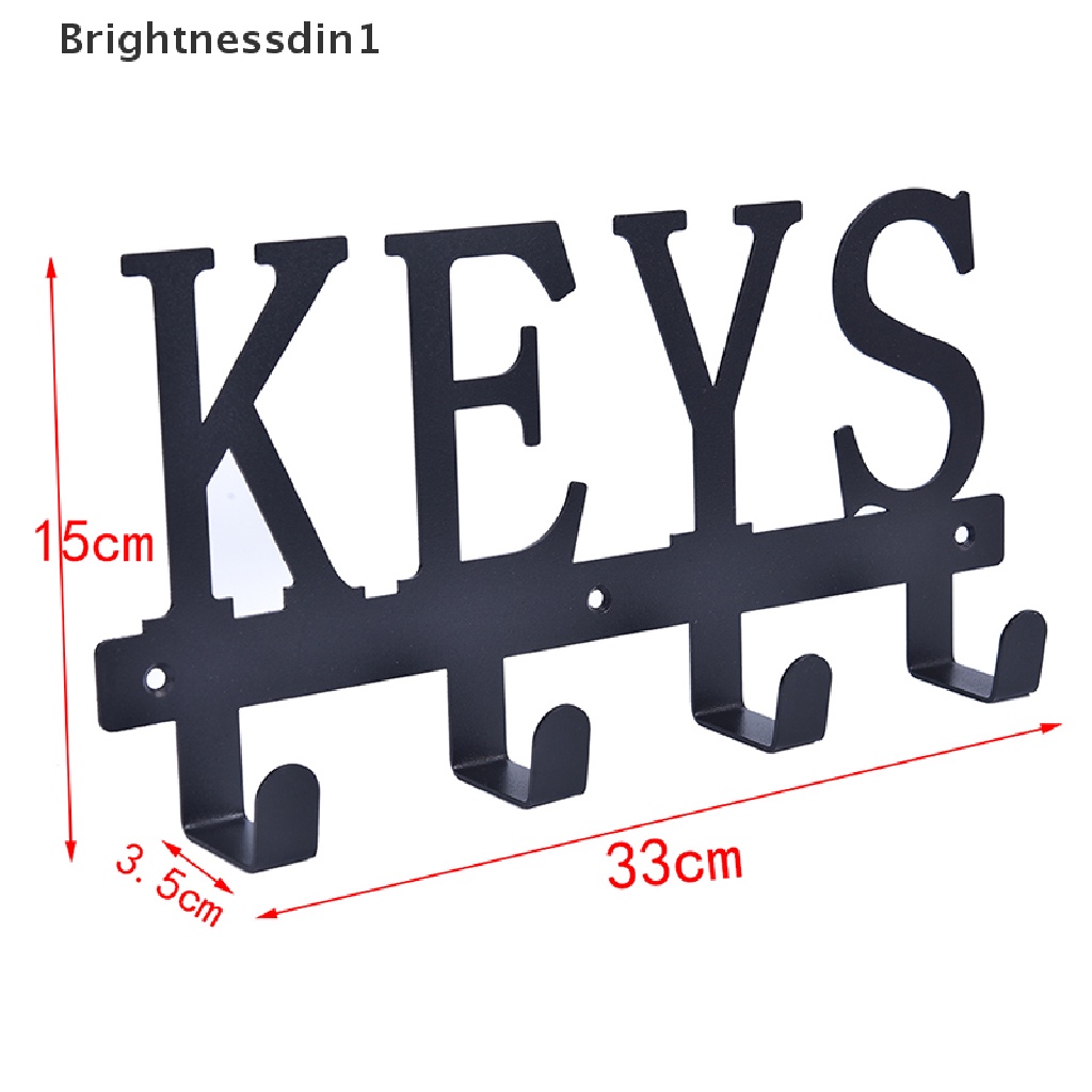 [Brightnessdin1] Gantungan Kunci Vintage Kait Penyimpanan Tempel Dinding Abu-Abu Rak Besi Gantungan Shabby Chic Butik