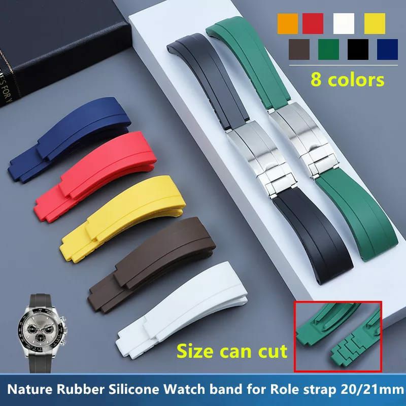 Strap Tali Jam Tangan Rolex Daytona GMT President 20mm Rubber Premium Hitam