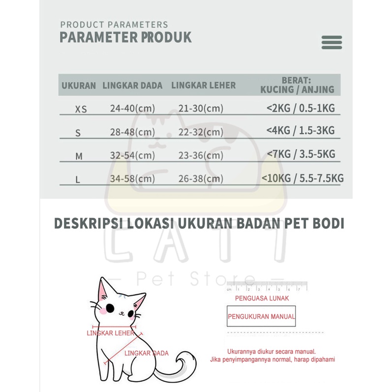 Rompi Kucing Tali Rompi Hewan Peliharaan jala lembut bergaya dengan pita reflektif untuk anjing/kucing kecil