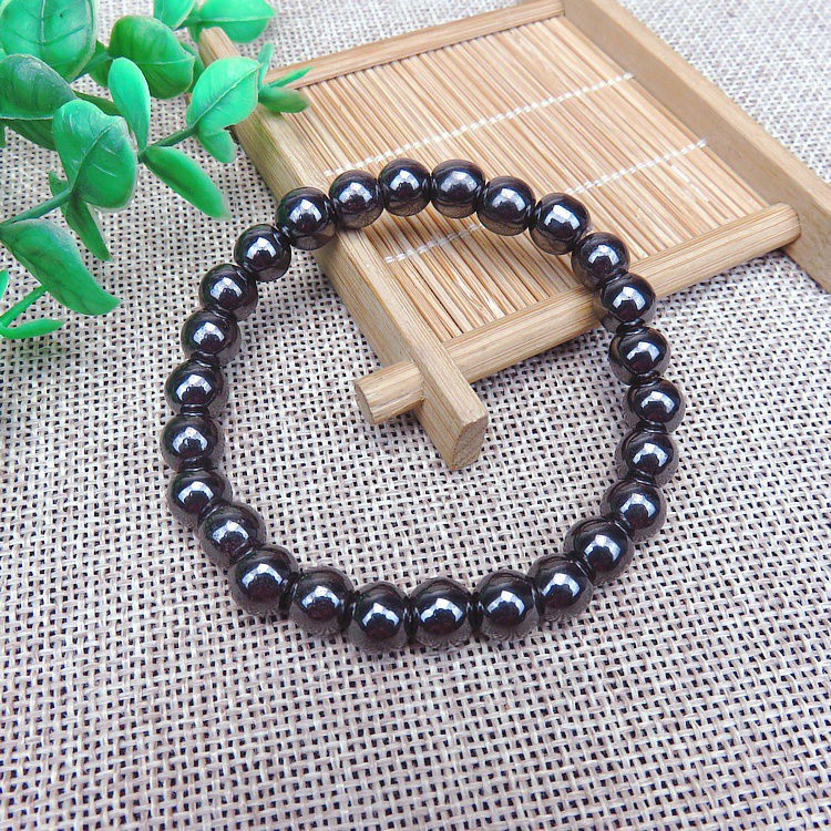 Gelang Trendy 8mm Cool Black Magnetic Hematite Stone Therapy Healthcare Beads Bracelet