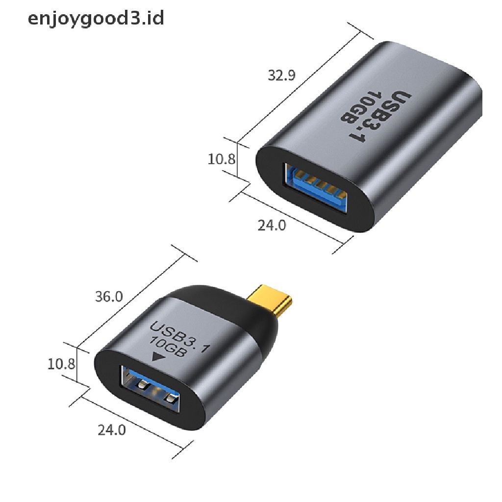 【 Rready Stock 】 USB Type C to USB 3.1 Adapter OTG Fast Data Transfer Male Female Converter USB3.1 10Gbps Charging Data High Speed Transfer Connector （ ID ）