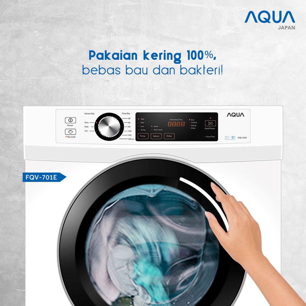 Mesin Pengering / Dryer Aqua Japan [7 Kg] FQV 701E