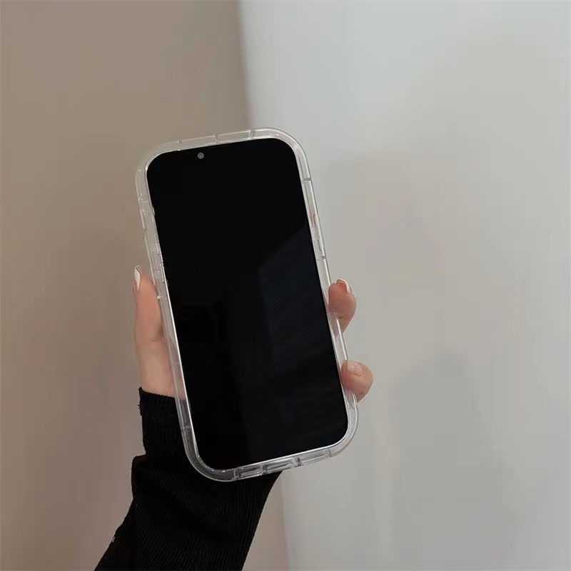 IPHONE Ins Pola Puppy Cocok Untuk Iphone14 14pro 14plus 13 13mini 13pro 13prm iPhone12 7Plus 8Plus Xr XS 13 12mini Pro Max Empat Sudut Casing Ponsel Transparan Tahan Guncangan