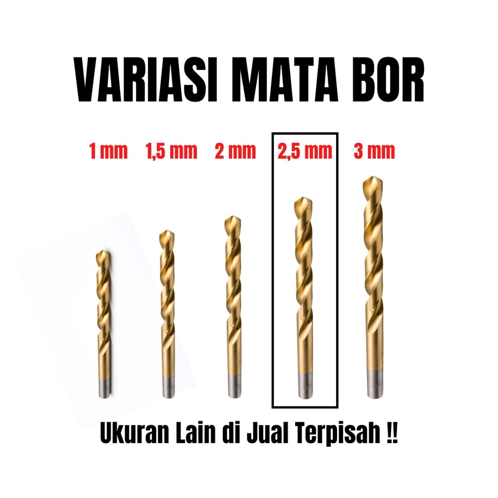 [HAEBOT] Mata Bor Drill Bit 2.5 mm Bor Mini PCB Board Kayu Tipis 1 buah