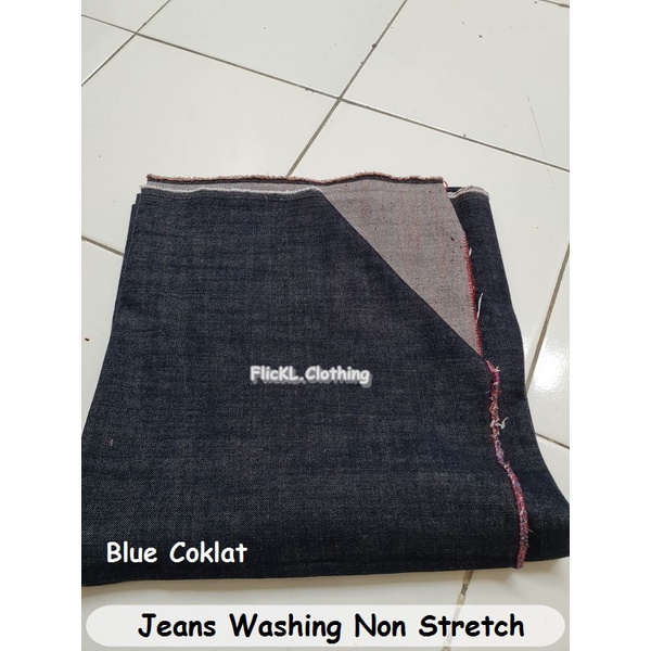 Bahan Kain Jeans Wash Stretch Jeans Wash Melar Denim Washing Jeans Washing Denim Wash Stretch Ukuran 1.5 M