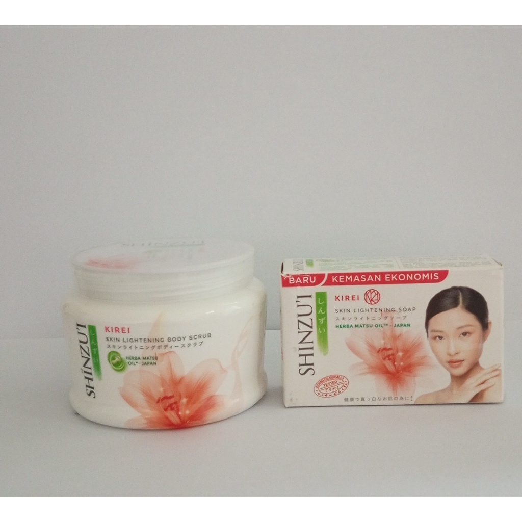 PAKET SHINZUI SKIN LIGHTENING BODY SCRUB  200 GR + SABUN BATANG SHINZUI KIREI