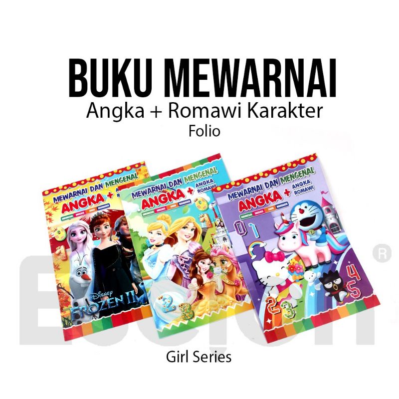 buku mewarnai + menulis angka