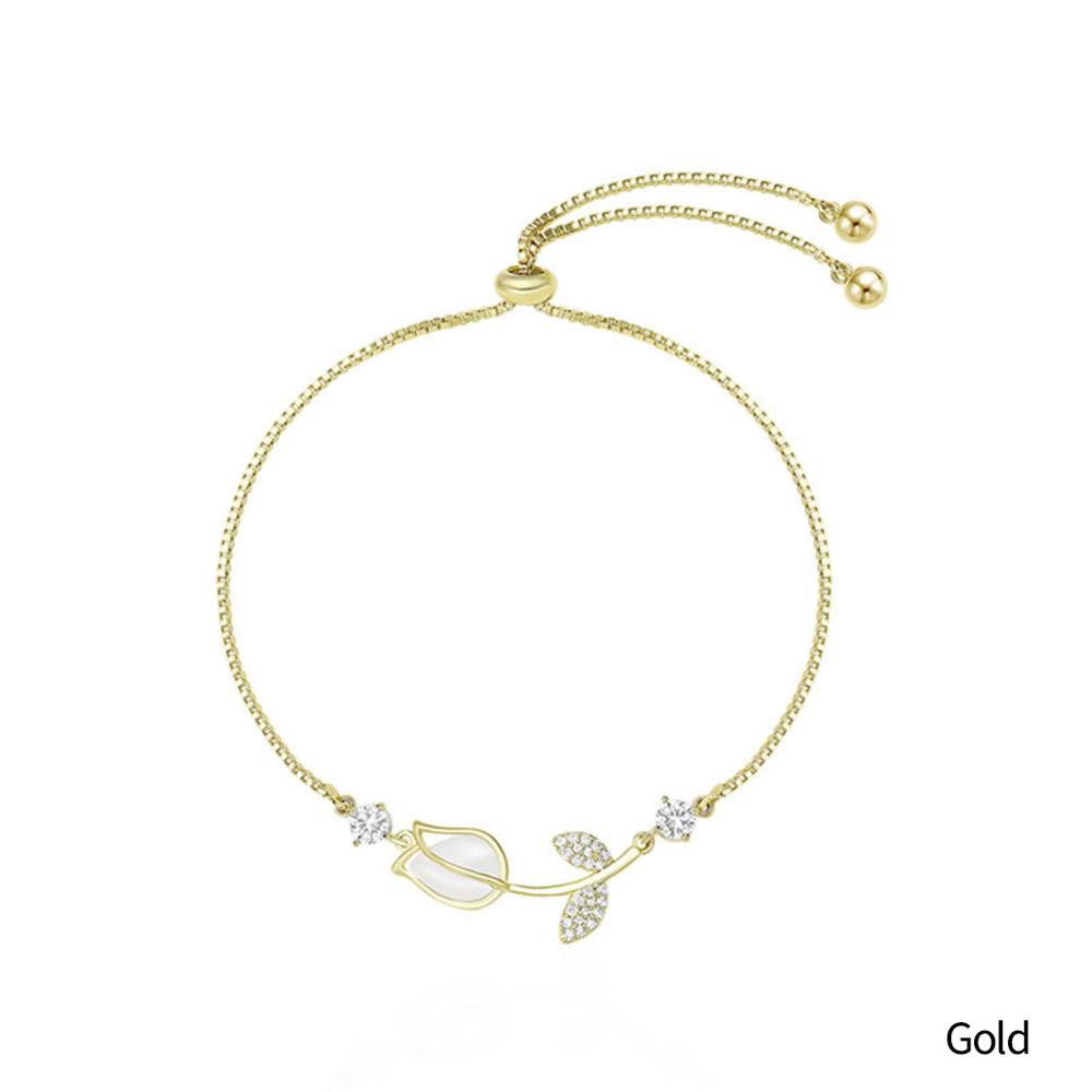 Timekey Fashion Tulip Gelang Desain Rasa Minoritas Perempuan Senior Opal Pacar Perhiasan Tangan G5I5