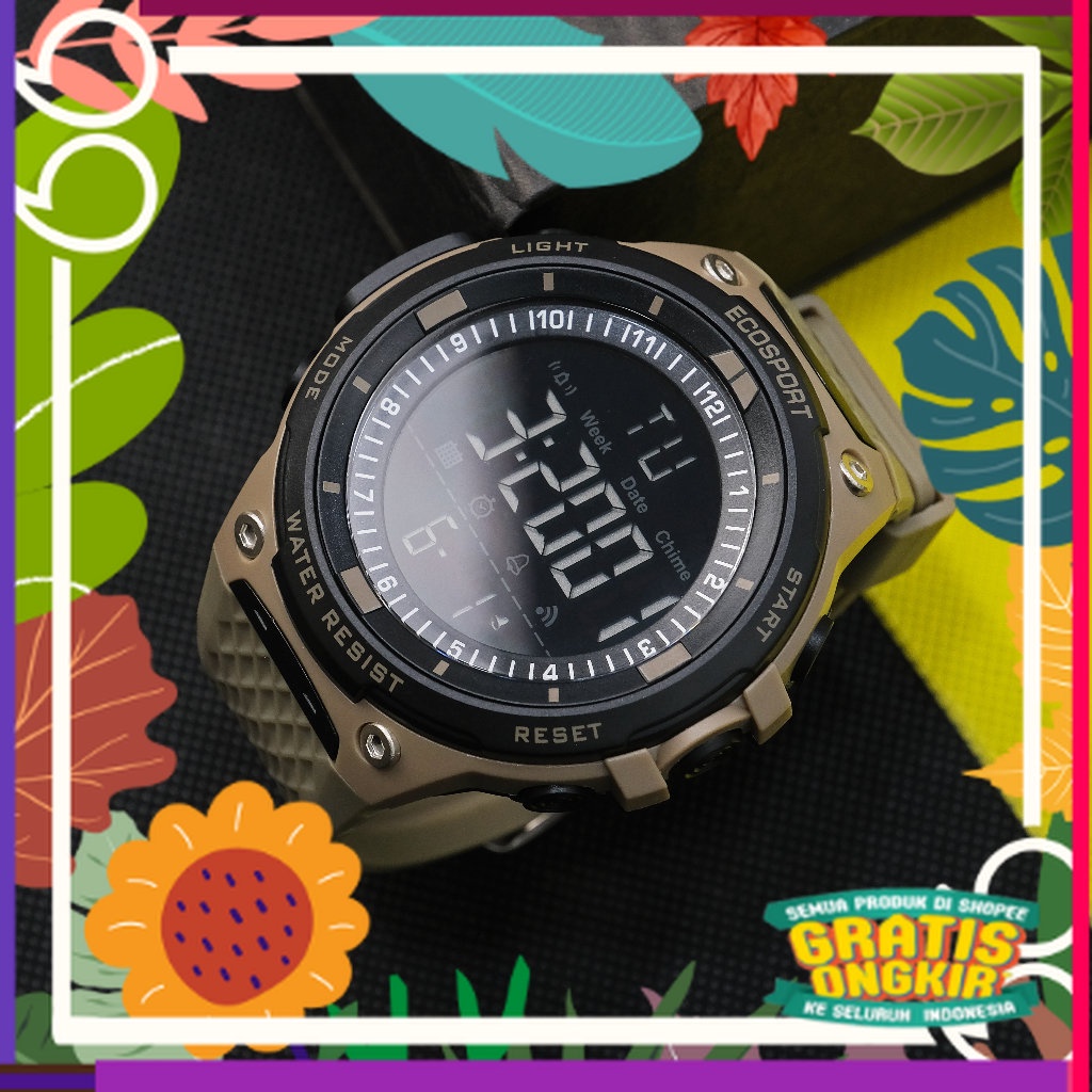 MENARA JAM TANGAN PRIA MURAH ECOSPORT TALI KARET DIGITAL / lucu santai
