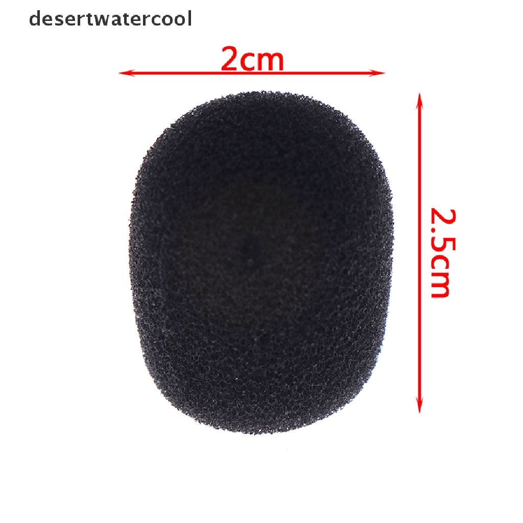 Deid 10pcs Headset Mikrofon Hitam Kecil Praktis Kaca Depan Spons Busa Mic Cover Martijn