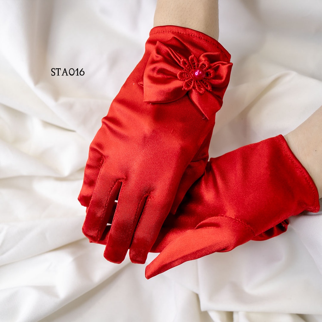 GLOVE MERAH ANAK PEREMPUAN PESTA STA016