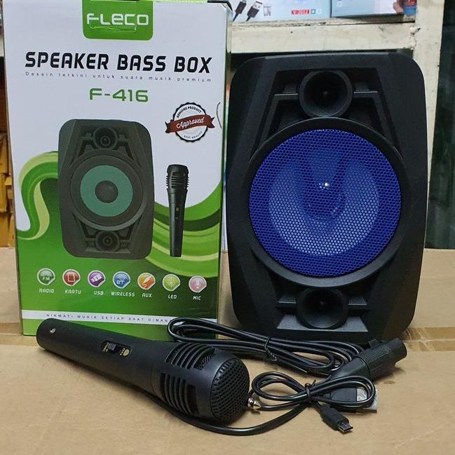 ❆ COD SPEAKER BLUETOOTH 4 INCH FLECO F-416/F-417 PLUS MIC KARAOKE X-BASS//SPEAKER SALON AKTIF X-BASS
