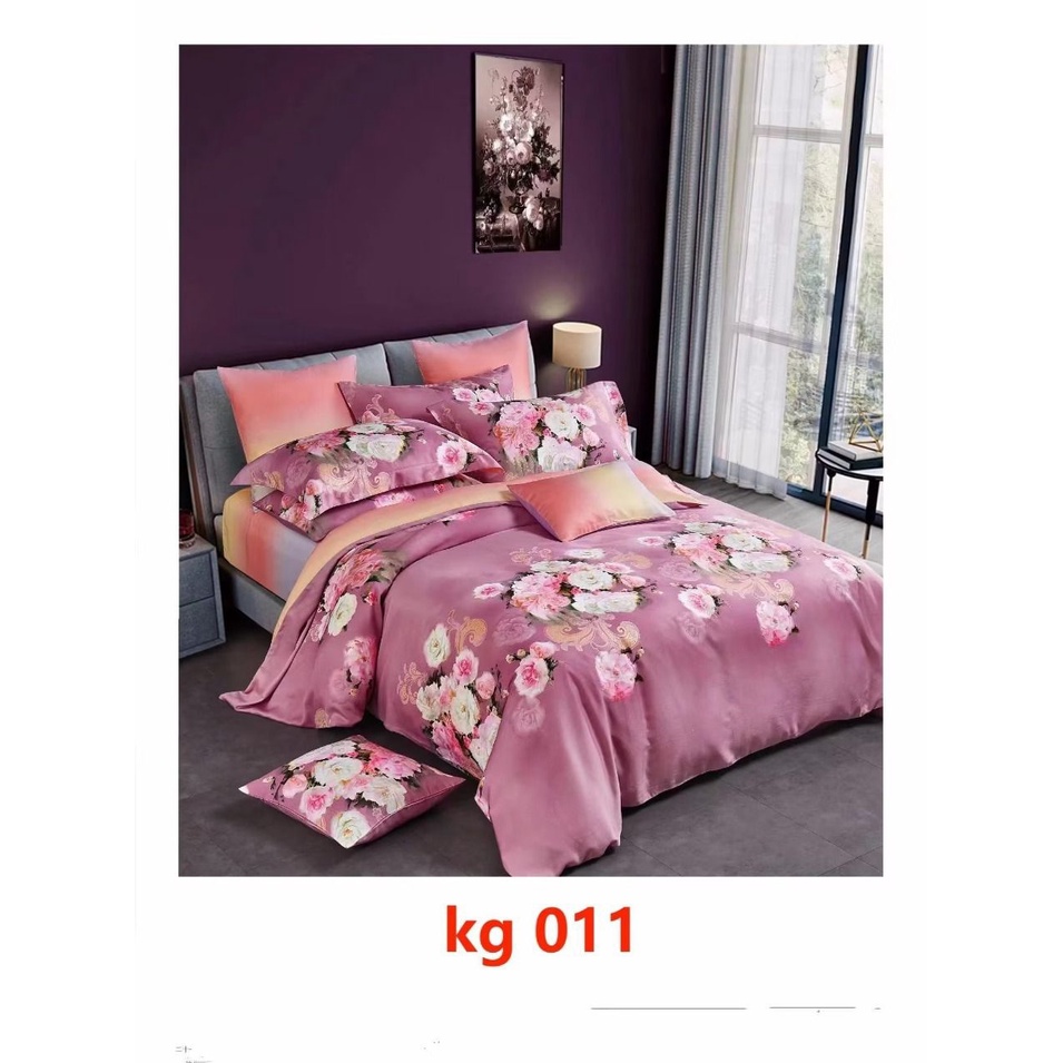 Kain sprei Katun Jepang Bunga Pink Besar